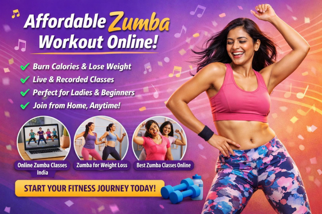 Affordable Zumba Workout Online with energetic women doing Zumba dance at home for weight loss and fitness