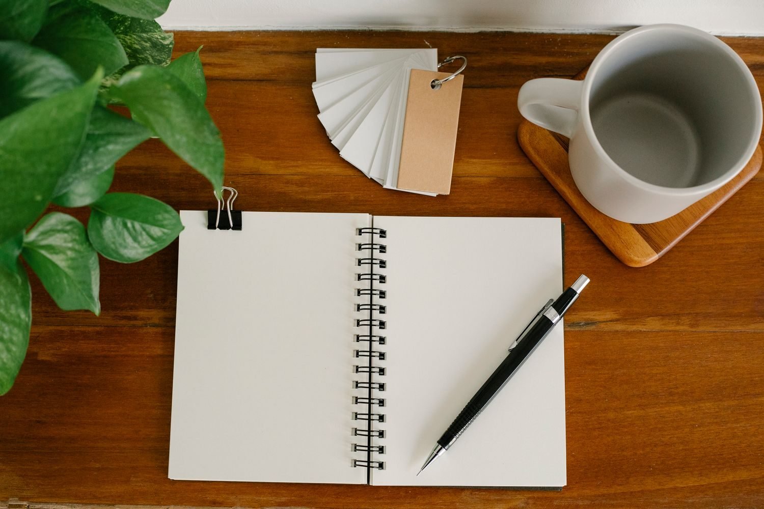 Notebook used to plan a weekly workout schedule
