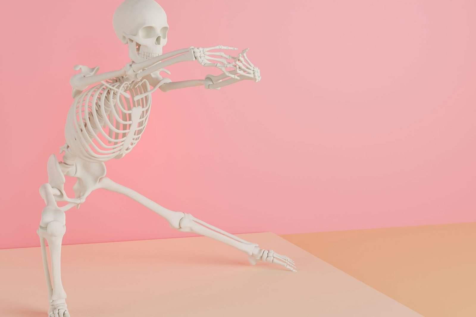 Illustration comparing healthy dense bone tissue with porous osteoporotic bone tissue
