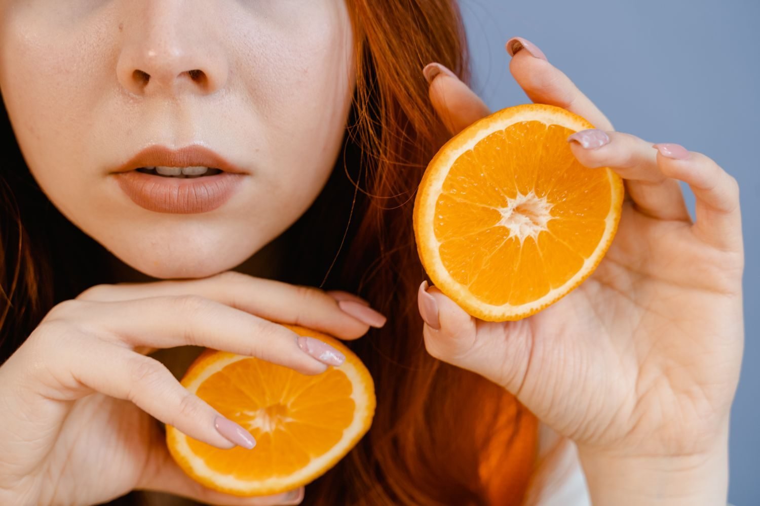Close-up comparison of healthy eyes and skin versus signs of vitamin A and vitamin C deficiency