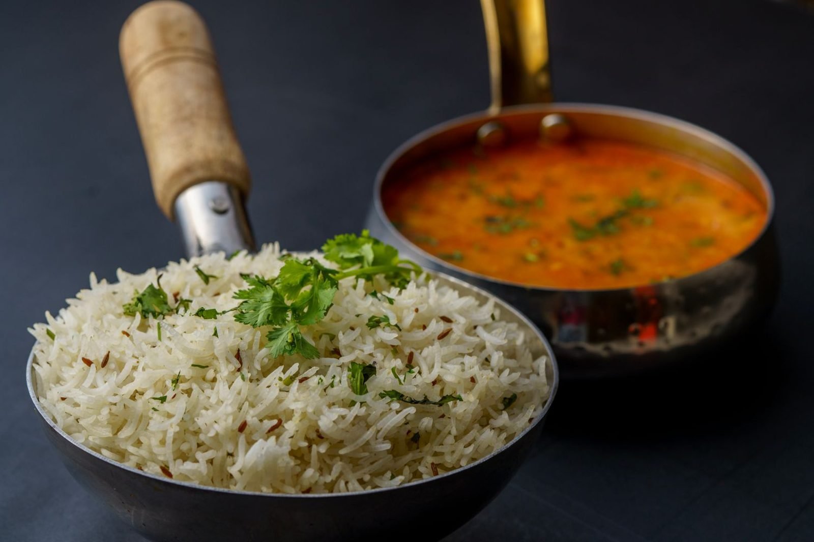 Plate of dal and rice illustrating complementary plant protein combining for a complete amino acid profile
