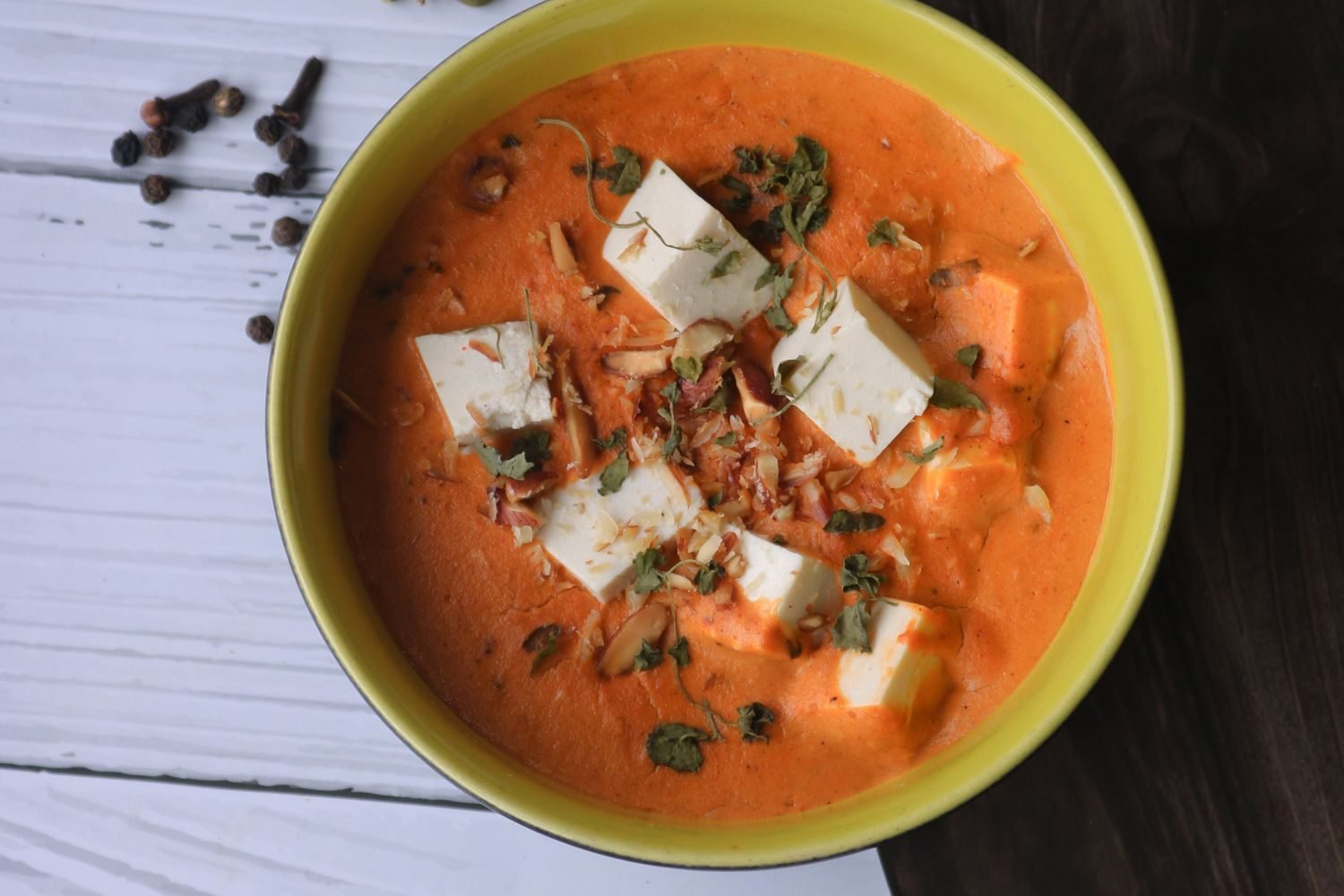 Bowl of paneer curry, a post-workout meal option