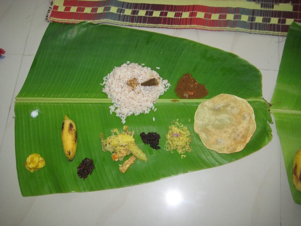 Traditional Kerala sadya style meal adapted for weight loss